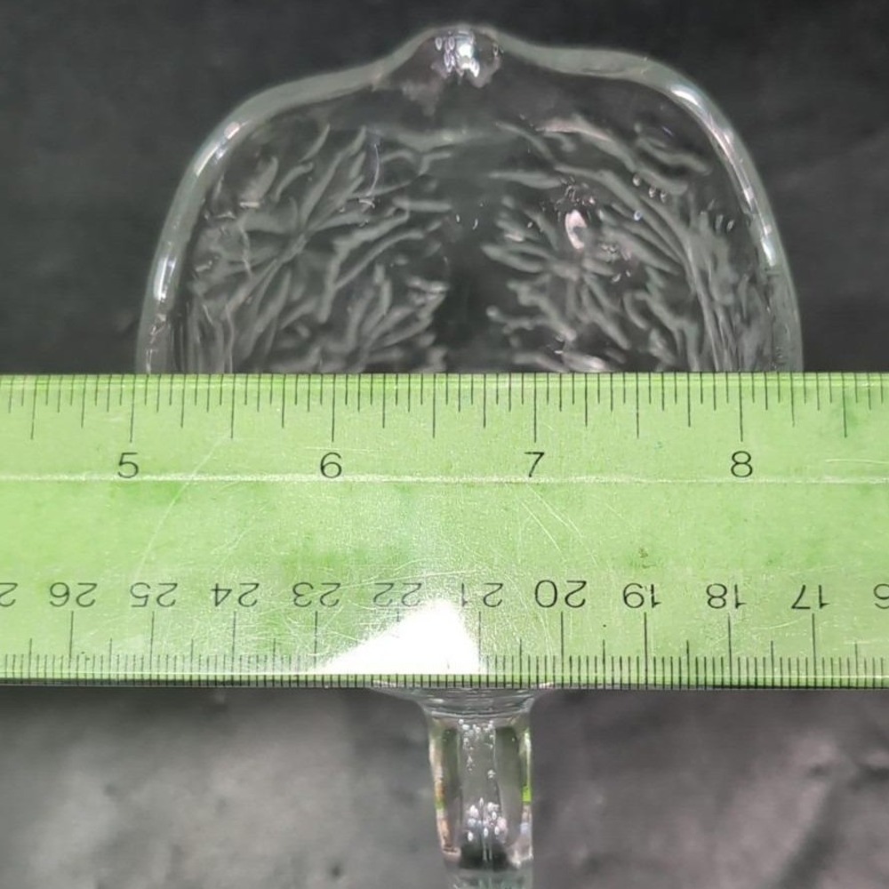Princess House Fantasia Open Sugar Bowl & Creamer Set #5242, Etched Poinsettias - Picture 12 of 12